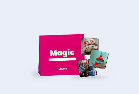 Square magnet x9 and its gift pouch Cheerz